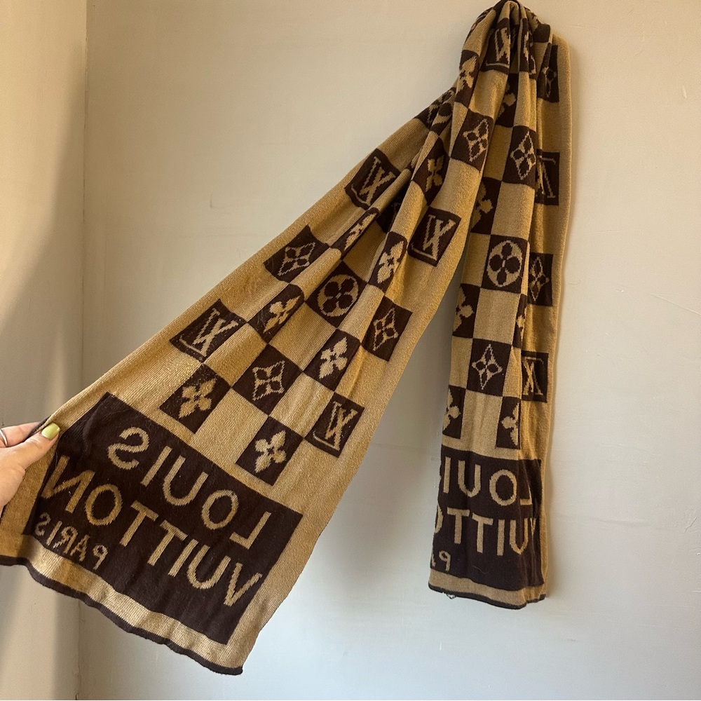 Designer inspired Brown and Tan Scarf